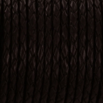 braided leather 3 mm - dark brown