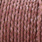 gevlochten leer 3 mm - oud roze 