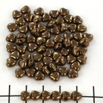 glass bead heart 6 mm - jet bronze