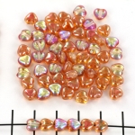 glaskraal hart 6 mm - crystal orange rainbow