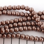 glass pearls 6 mm - light brown