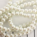 glass pearls 6 mm - white