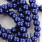 glass pearl 8 mm - dark blue