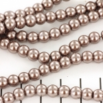 glass pearls 6 mm - brown grey