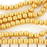 glass pearls 6 mm - gold