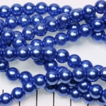 glass pearl 8 mm - blue