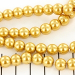 glass pearl 8 mm - gold
