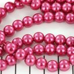 glass pearl 8 mm - fuchsia pink