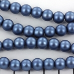 glass pearls matte 8 mm - blue grey