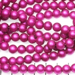 glass pearls matte 8 mm - dark pink fuchsia