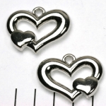 heart 26 mm - silver