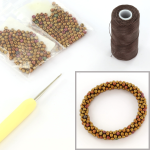 DIY kit armband haken met basiskralen rond 3 mm - metallic mix