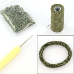 DIY kit armband haken met 11/0 - metallic matte iris patina