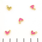 stainless steel pendant heart - gold and roze 7 mm