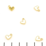 stainless steel pendant heart - gold and white 7 mm