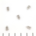 stainless steel letter charm - silver B