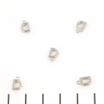 stainless steel letter charm - silver D