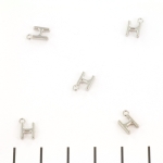 stainless steel letter charm - silver H