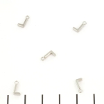 stainless steel letter charm - silver L