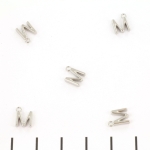 stainless steel letter charm - silver M