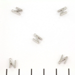 stainless steel letter charm - silver N