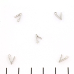 stainless steel letter charm - silver V