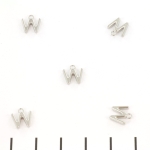 stainless steel letter charm - silver W