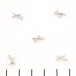 stainless steel letter charm - silver X