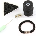 DIY kit armband haken met 8/0 - black matte