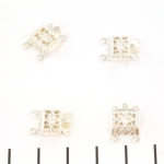 insteeksluiting met bloem - lichtzilver