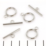 toggle clasp basic round - stainless steel silver 20mm