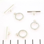 toggle clasp basic round flat - lightsilver
