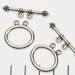 toggle clasp oval 2 eyelets - silver
