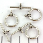 toggle clasp round 20 mm - silver