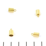 stainless steel cap round - gold 5mm