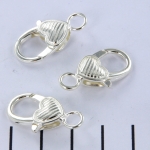 clasp lobster claw heart - silver 25 mm