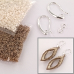 DIY kit twisted oorbellen - beige en creme