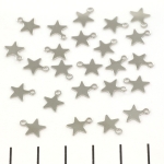 kleine bedel platte ster - 8 mm zilver