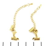 metal clip with clasp and extension chain - stainless steel 13 mm