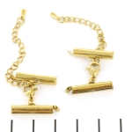 metal clip with clasp and extension chain - stainless steel 20 mm