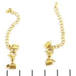 metal clip with clasp and extension chain - stainless steel 6 mm