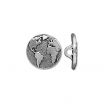 earth button 16 mm - zilver
