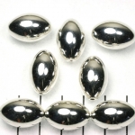 smooth oval - silver 20 mm