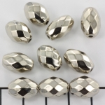 oval faceted - silver