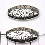 oval flat with motives - silver 40 mm