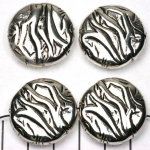 flat round striped forestlike 25 mm - silver
