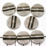 flat round striped 16 mm - silver