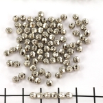 round faceted - 4 mm silver