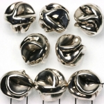 round carved 20 mm - silver