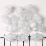 acrylic gemstone round with cylindrical ends - white